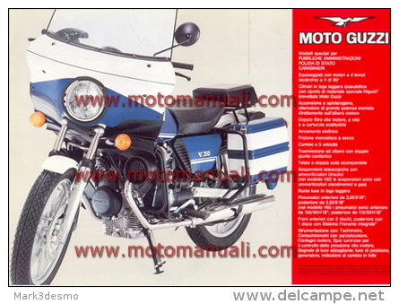 Moto Guzzi V 50 Polizia 500 Depliant Originale Genuine Brochure Prospekt - Motori
