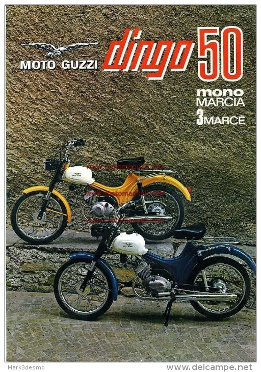 Moto Guzzi 50 DINGO MONOMARCIA 3 MARCE Depliant Originale Factory Original Brochure - Moteurs