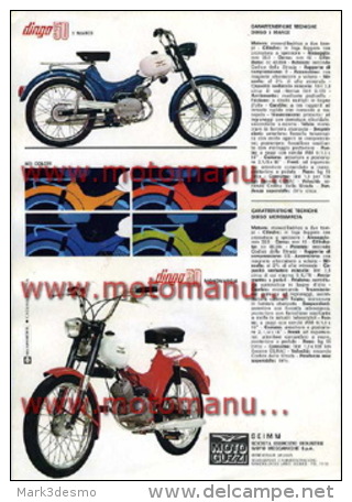 Moto Guzzi 50 DINGO MONOMARCIA 3 MARCE Depliant Originale Factory Original Brochure - Motori