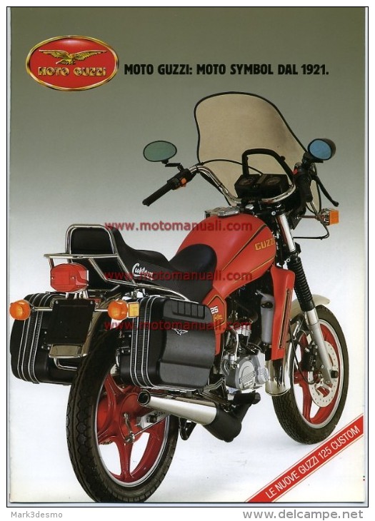 Moto Guzzi 125 Custom Depliant Originale Factory Original Brochure - Motori