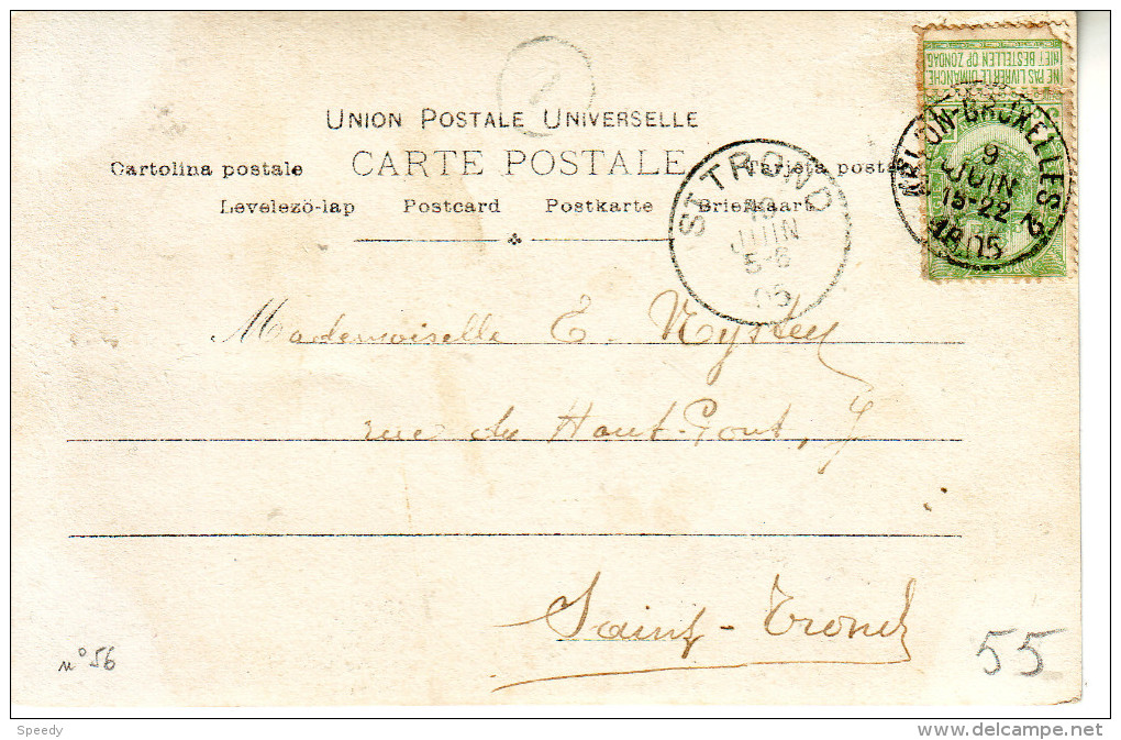 AMBULANT/TREINPOST : PK "ARLON - BRUXELLES 2/ 9 JUIN  15-22 1905 " - Ambulants