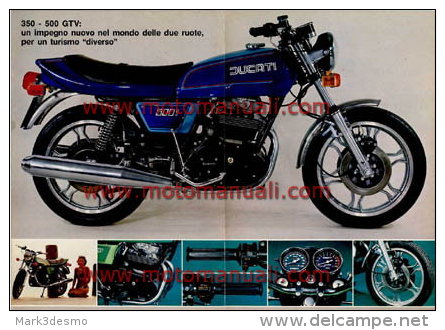 Ducati GTV 350 500 1978 Depliant Originale Factory Original Brochure - Motori