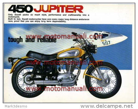 Ducati 450 Mark3 Desmo - Scrambler 1970 Depliant Originale Factory Original Brochure - Engines