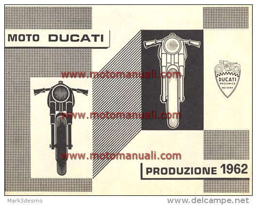 Ducati PRODUZIONE \ PRODUCTION RANGE 1962: Depliant Originale Factory Original Brochure - Engines