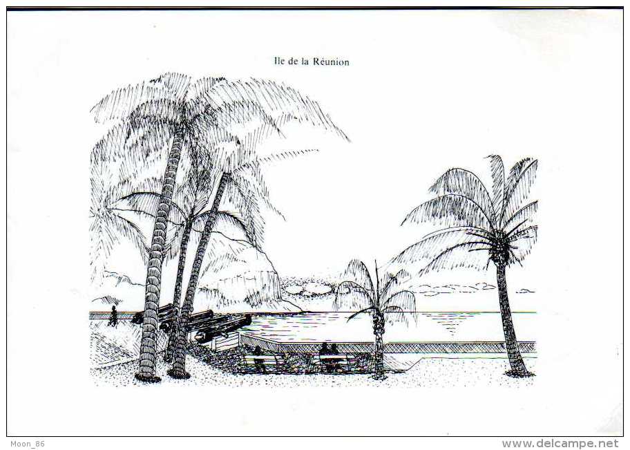 974 - ILE DE LA REUNION -  Océan Indien Ile Bourbon -   CARTE DOUBLE AVEC VERITABLE PHOTO  Gelabert - Autres & Non Classés