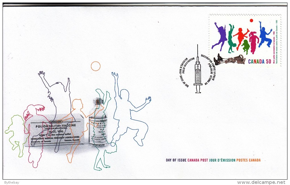 Canada FDC Scott #2120 50c Children Playing, Discarded Leg Braces - 50th Ann Universal Polio Vaccination In Canada - 2001-2010