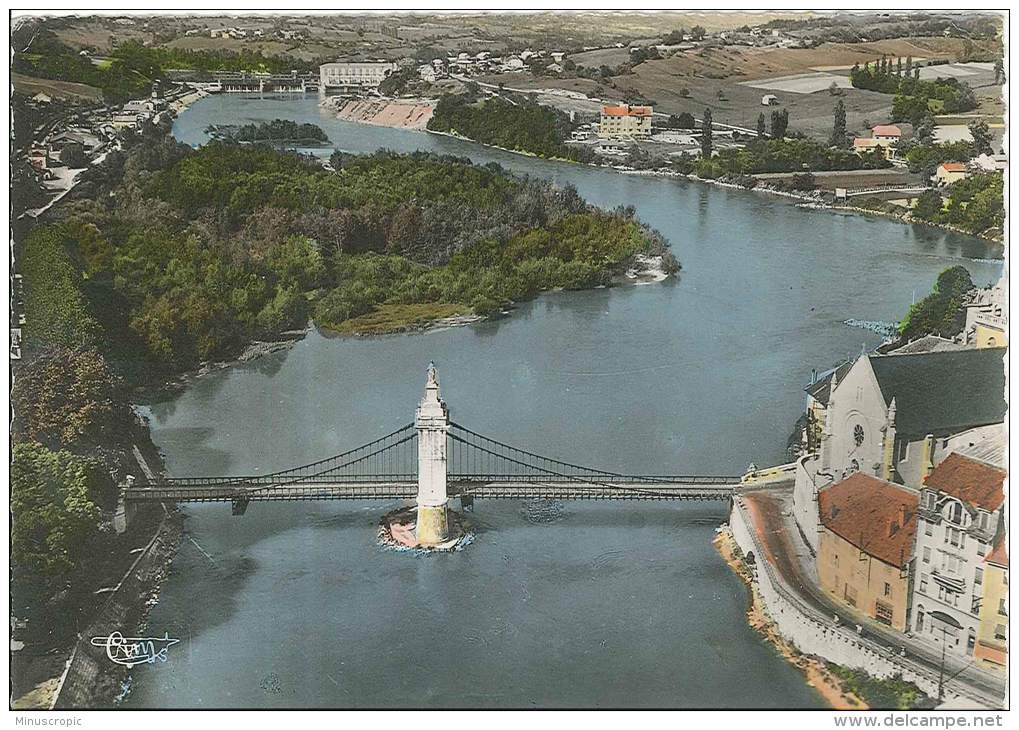 CPSM 01 - Seyssel - Vue Aérienne - Le Pont Sur Le Rhône - Seyssel