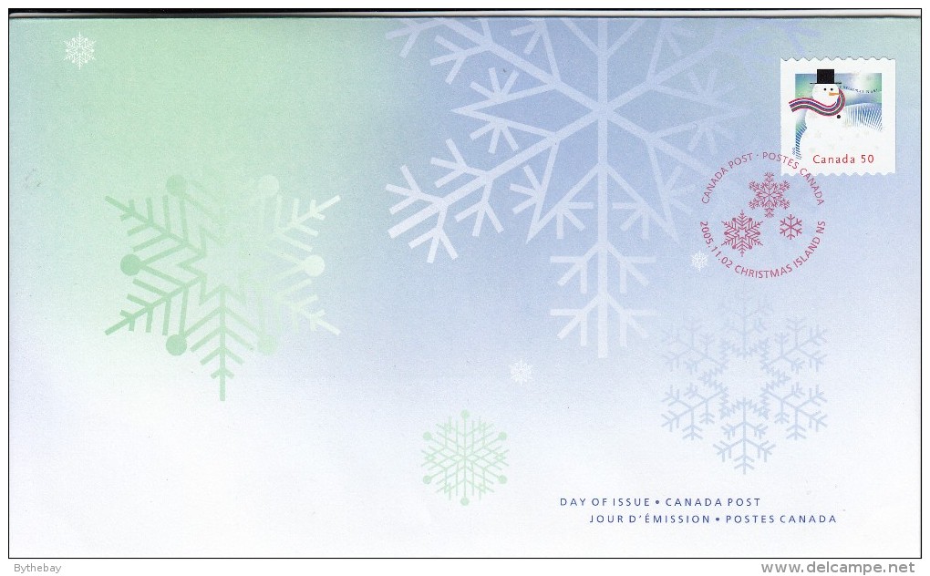 Canada FDC Scott #2124 50c Snowman, Valley At Upper Left - Christmas - 2001-2010