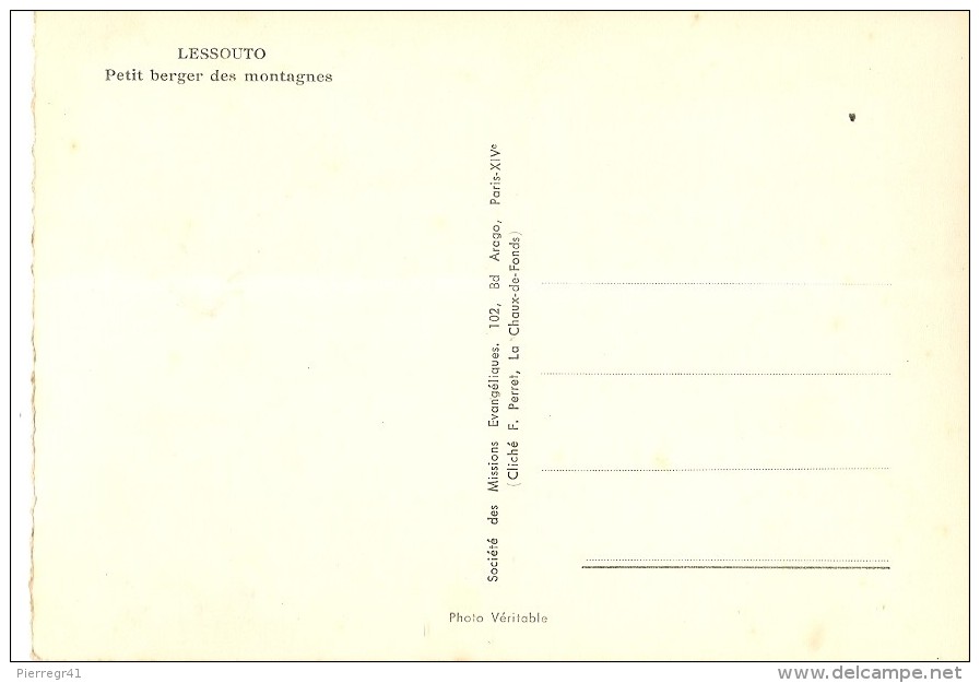 CPA-1955-LESOTHO-PETIT BERGER DES MONTAGNES-TBE - Lesotho