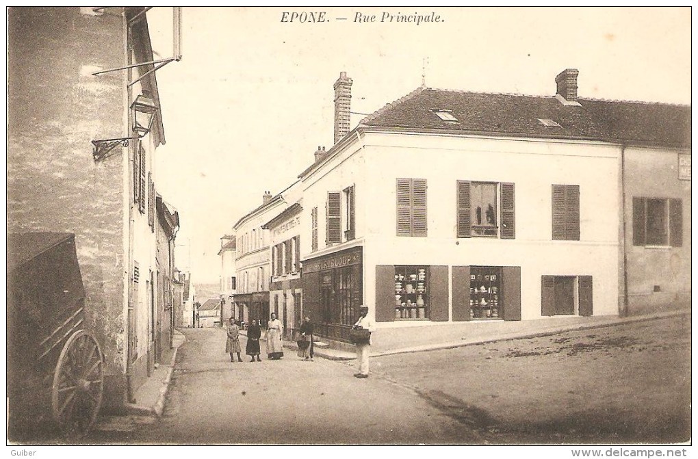 Epone 78 Rue Principale Devanture De Magasin Animée 1904 - Epone