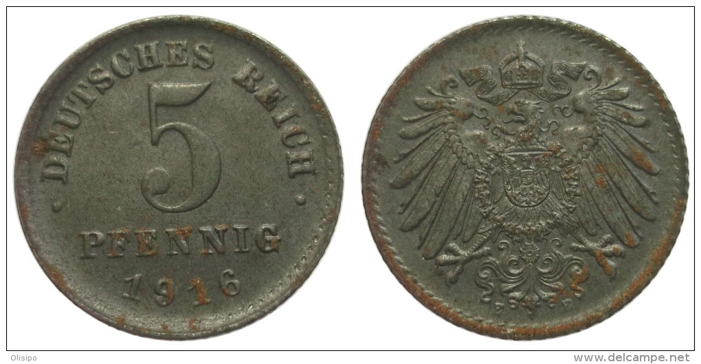 5 Pfennig 1916 E (German Empire) Iron - 5 Pfennig