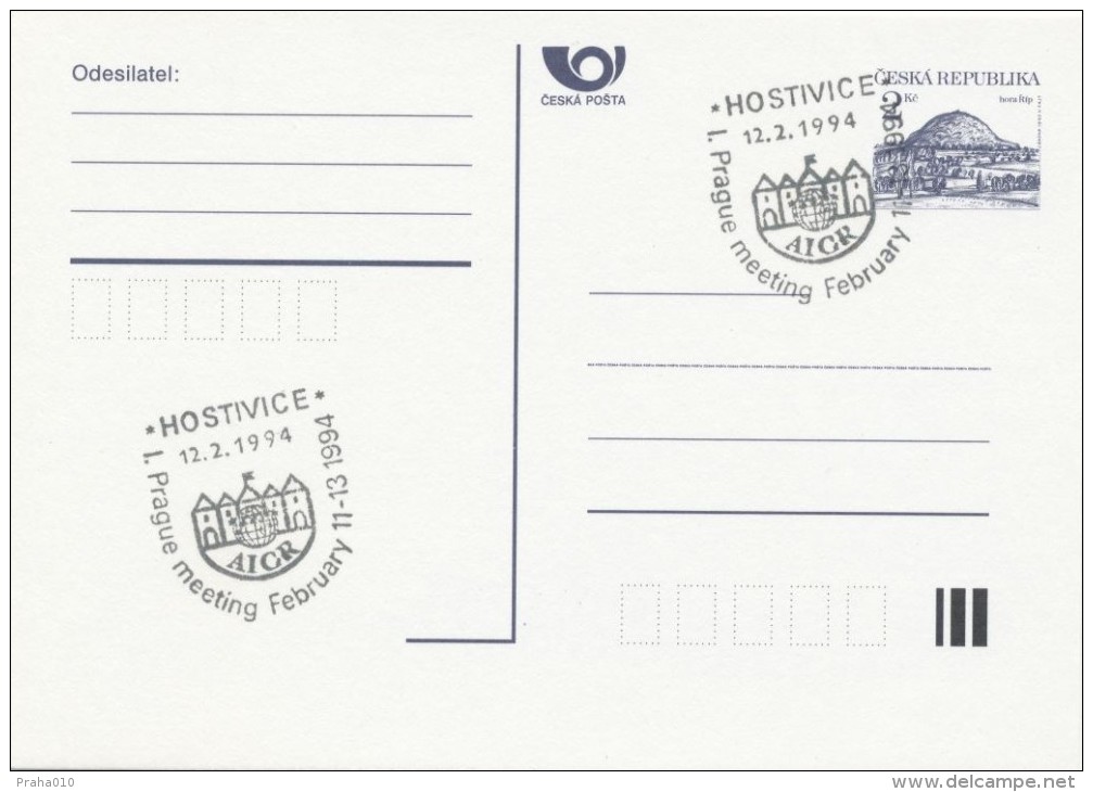 Czech Rep. / Comm. Postmark (1994) Hostivice: I. Meeting AICR (= Amicale Internationale Des Chefs De Réception) (I7699) - Hôtellerie - Horeca