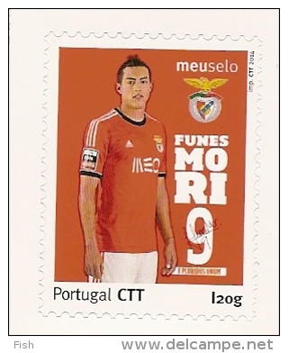 Portugal ** & Rogelio Funes Mori, Benfica 33º Campeonato Nacional, 2013-2014 - Viñetas De Franqueo (Frama)