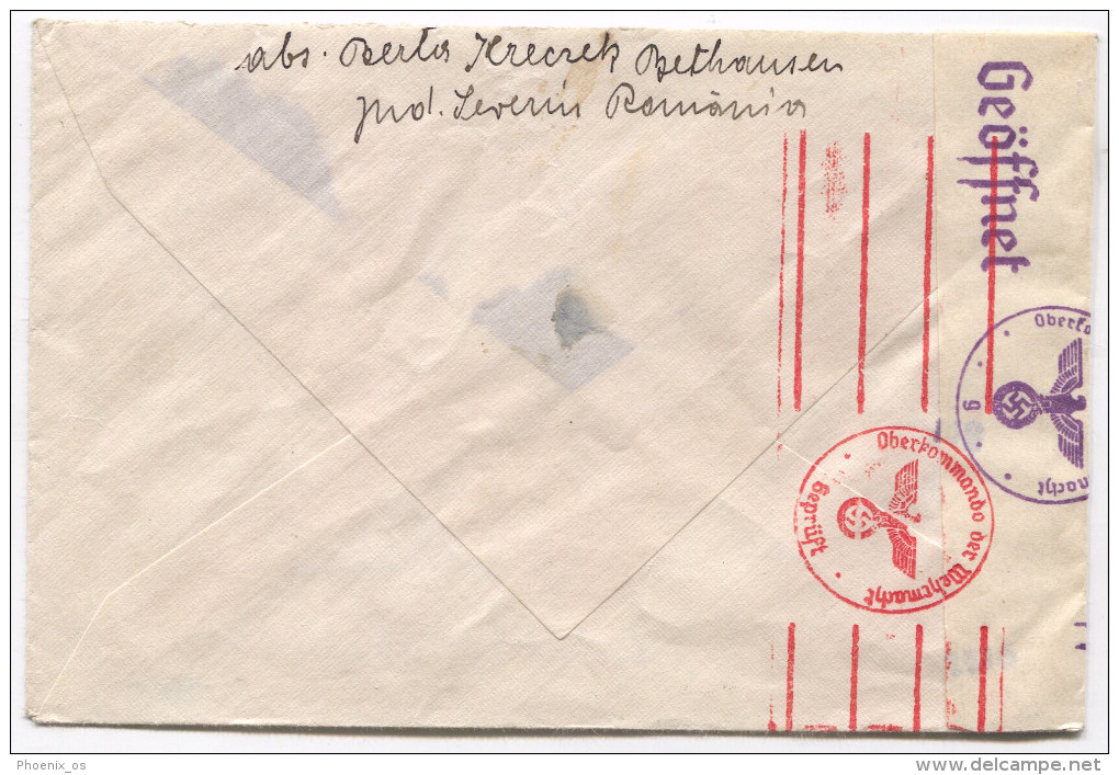 Romania, BETHAUSEN, Severin, WW2, 1940. Germany Censorship - 2. Weltkrieg (Briefe)