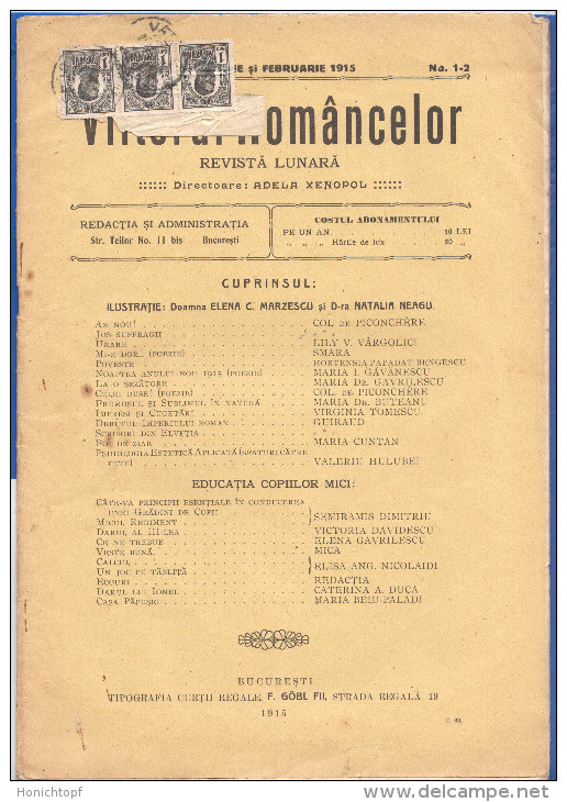 Rumänien; Wrapper 1915; Michel 220; Revista Viitorul Romancelor Nr. 1, 2; 32 Seiten - Covers & Documents