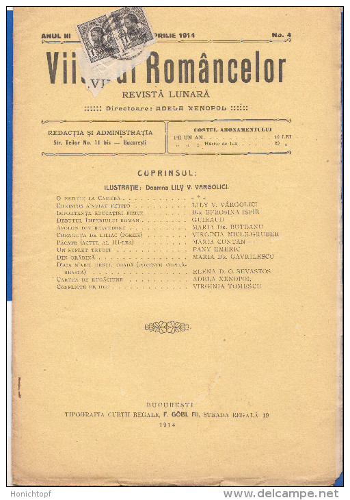 Rumänien; Wrapper 1914; Michel 220; Revista Viitorul Romancelor Nr. 4; 18 Seiten - Briefe U. Dokumente