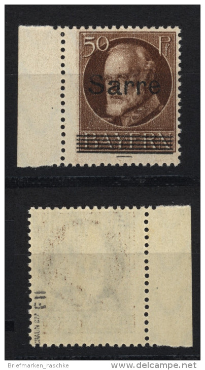 Saar,25,FII,xx,gep. - Unused Stamps