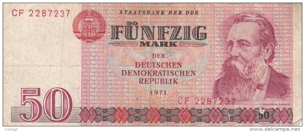 Billets - B1465 -  Allemagne ( DDR)   - Billet  50 Mark 1971 (type, Nature, Valeur, état... Voir 2 Scans) - 20 Mark