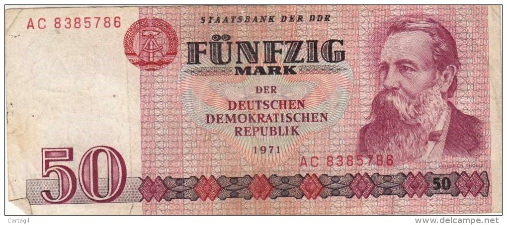 Billets - B1458 -  Allemagne ( DDR)   - Billet  50 Mark 1971 (type, Nature, Valeur, état... Voir 2 Scans) - 20 Mark
