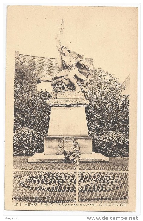 62 ---- ARDRES   ---- LE MONUMENT AUX MORTS   ---  GUERRE 1914-1918 ---- - Ardres