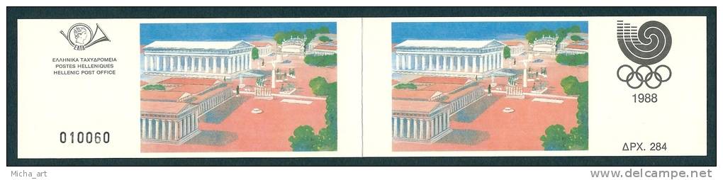 Greece  1988 Seoul Olympic Games Booklet 2-side Perforation MNH - Carnets