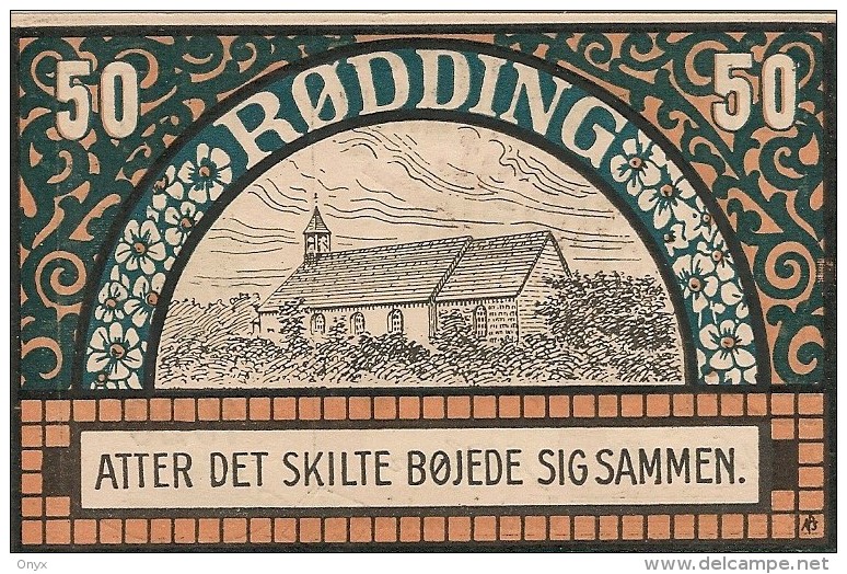 DANEMARK / DENMARK / GERMANY - RÖDDING / 50 PENNIG 1920 - Danemark