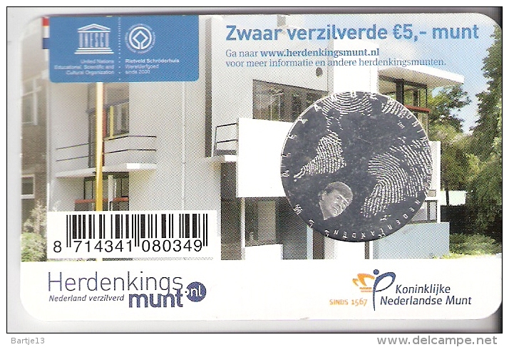 NEDERLAND 5 EURO 2013 HET RIETVELDVIJFJE IN COINCARD - 1980-2001 : Beatrix