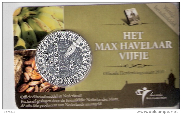 NEDERLAND 5 EURO 2010 HET MAX HAVELAAR VIJFJE IN COINCARD - 1980-2001 : Beatrix