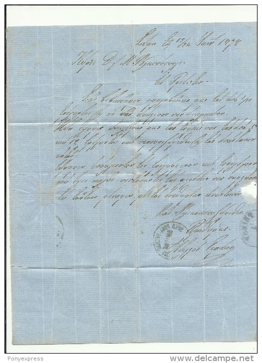 1878 Lettre : 10sld Bleu , Cachet Sped Post Press Smirne Pour Trieste - Levant Autrichien