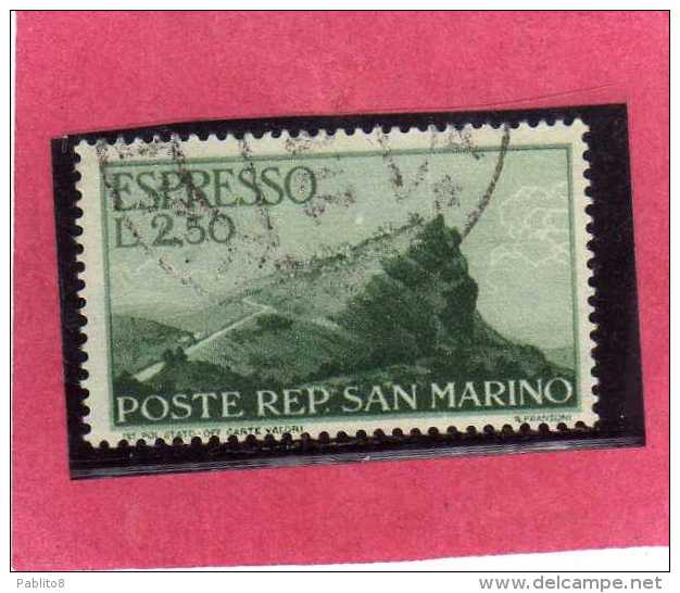 SAN MARINO 1945 ESPRESSI VEDUTA SPECIAL DELIVERY VIEW ESPRESSO LIRE 2,50 USATO USED - Timbres Express