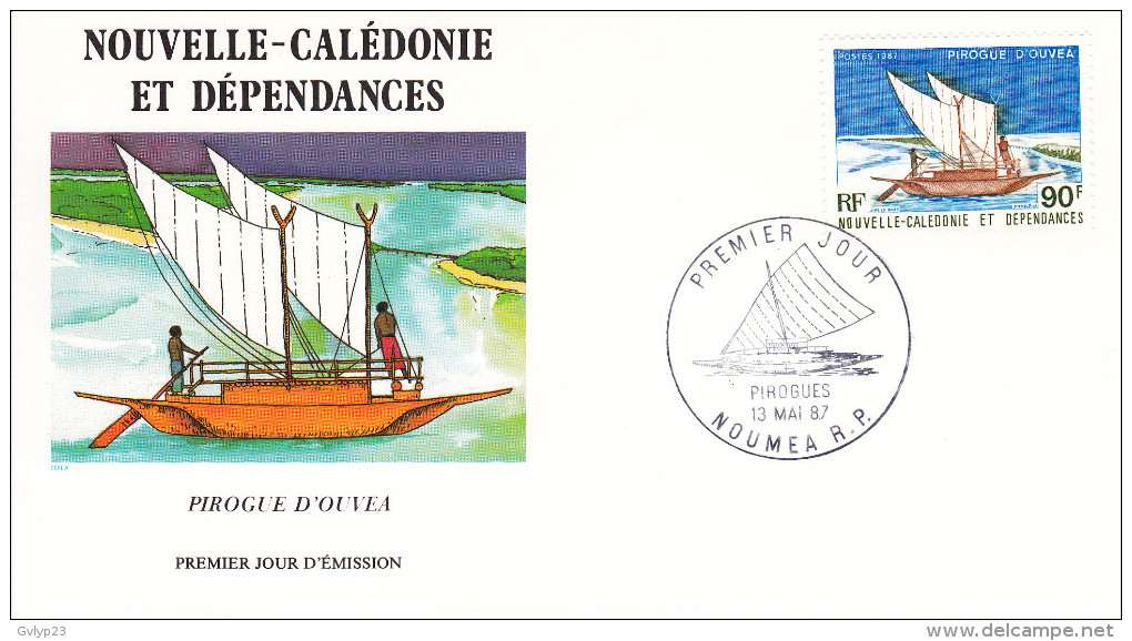 PIROGUES 2 ENVELOPPES FDC N° 165 ( 535/36 TP ) 13.05.1987 - FDC