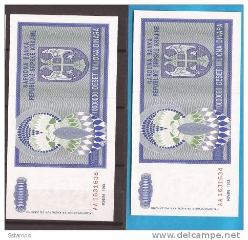 602  CROAZIA 1993 REPUBLIKA SRPSKA KRAJINA BANCONOTA  KNIN LUX-UNC - Croatia