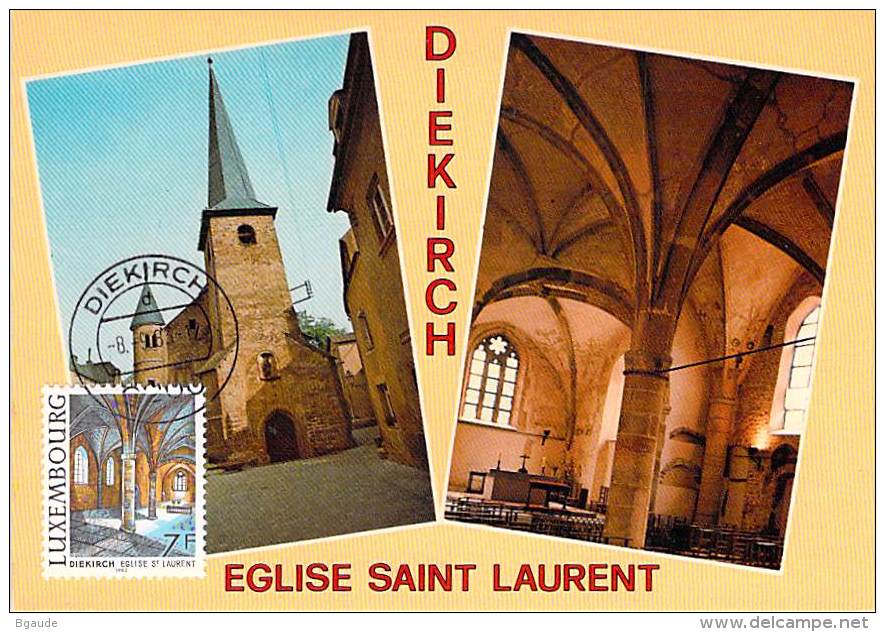 LUXEMBOURG  CARTE  MAXIMUM  NUM-YVERT  1031 EGLISE SAINT LAURENT DE DIEKIRCH - Maximumkaarten