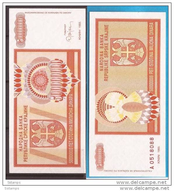 602  CROAZIA 1993 REPUBLIKA SRPSKA KRAJINA BANCONOTA  KNIN LUX-UNC - Croatia