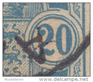 Denmark 1884 AFA 36z 20 Øre ERROR Variety Broken Right Outer Frame Outside 20 (2 Scans) - Plaatfouten En Curiosa