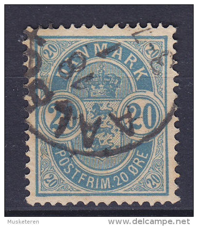 Denmark 1884 AFA 36z 20 Øre ERROR Variety Broken Right Outer Frame Outside 20 (2 Scans) - Variétés Et Curiosités