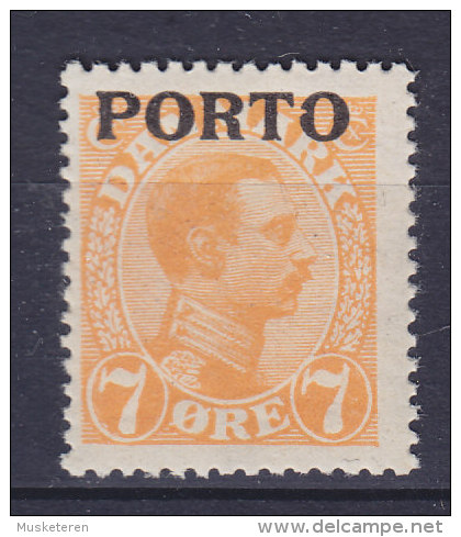 Denmark 1921 AFA 1 Portomarke 5 Ø ERROR Variety 'Notch In O In Overprint', MNH** (2 Scans) - Variedades Y Curiosidades