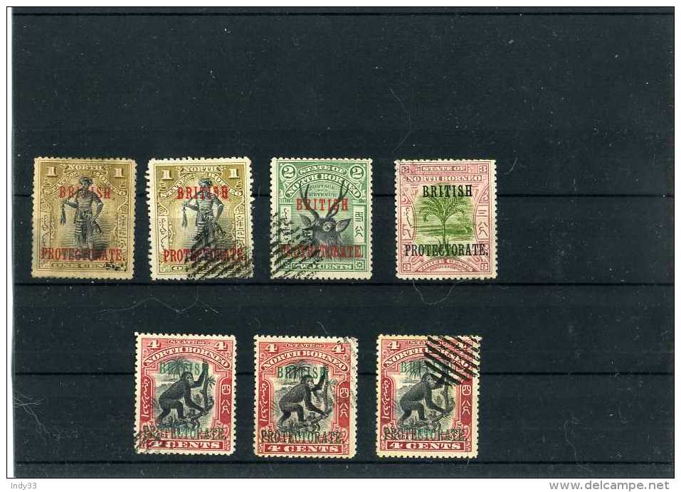 - GRANDE BRETAGNE COLONIES . TIMBRES BORNEO DU NORD .1901/12 . OBLITERES - Bornéo Du Nord (...-1963)