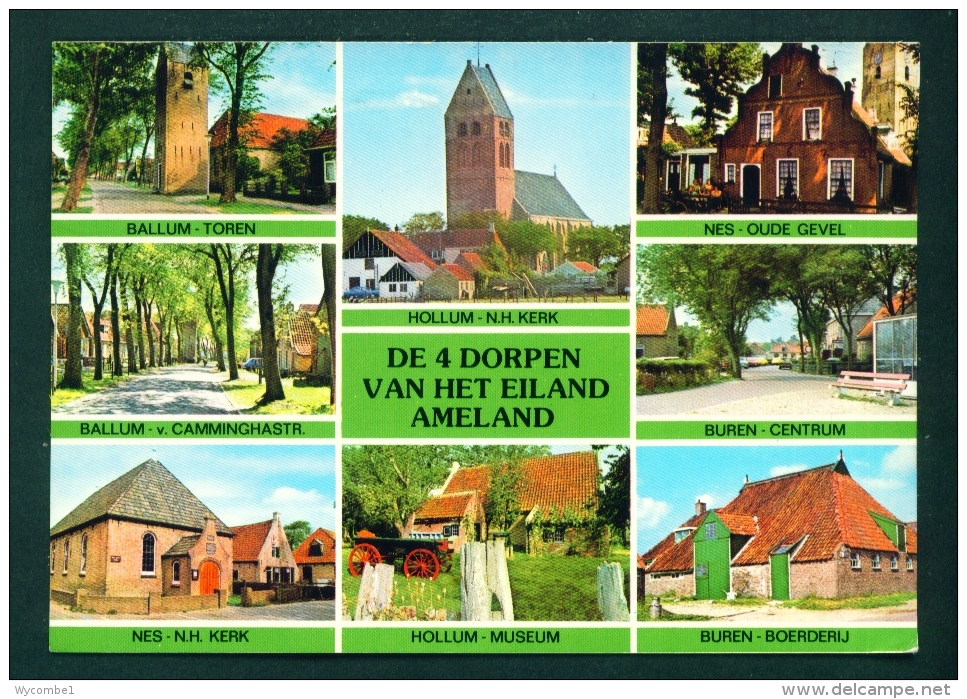 NETHERLANDS  -  Ameland  Multi View  Used Postcard As Scans - Ameland