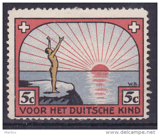 Dutch White Cross Spendenmarke For The German Child - Guerre Mondiale (Première)