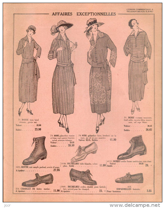 L´Union Commerciale - Siège Social: Villenoy-Meaux (S et M) - Catalogue de Mode - été 1923