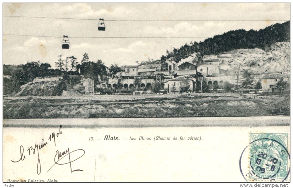 N°39704 -cpa Alais -les Mines (chemin De Fer Aérien) - Mines