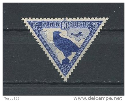 ISLANDE 1930 PA N° 3 * Neuf = MH Trace De Charnière Cote 25 &euro; Faune Oiseaux Faucon Birds Fauna Animaux Parlement - Luchtpost