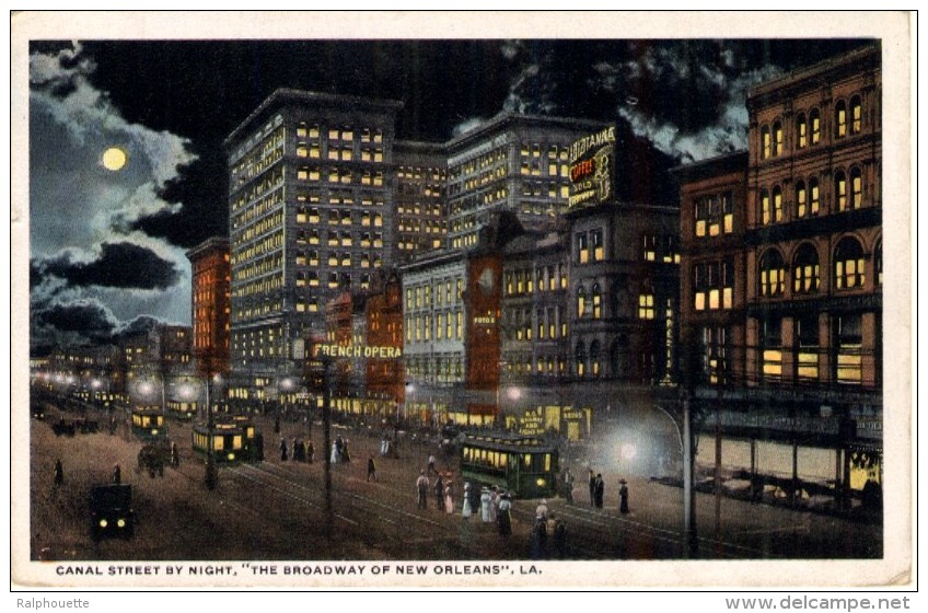 Canal Street By Night - ´The Broadway Of New Orleans´ - Jackson