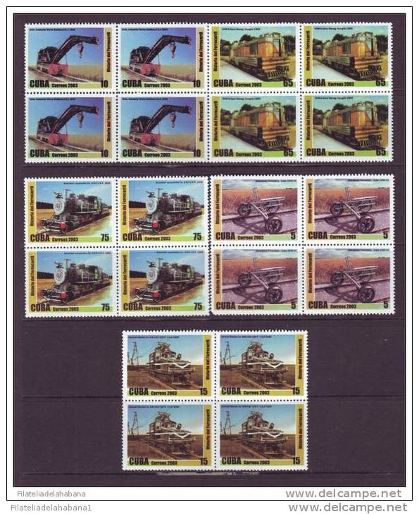 2003.102 CUBA 2003 RAILROAD RAYLWAYS LOCOMOTIVE FERROCARRIL CHEMIS DE FER. TRANSPORTES, MNH COMPLETE SET - Unused Stamps