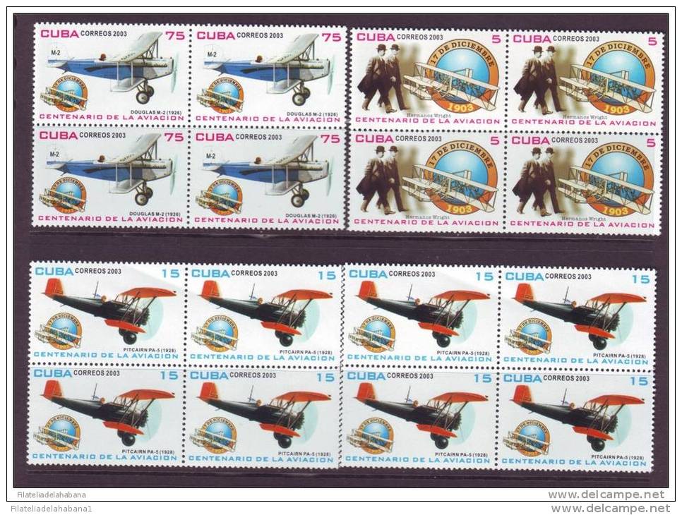 2003.113 CUBA 2003 AVIATION HISTORY BLOCK 4 MNH AVION AIRPLANE WRIGHT BROTHER - Unused Stamps
