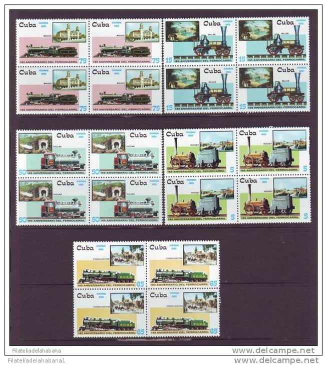 2002.101 CUBA 2002 FERROCARRIL. RAILROAD. RAYLWAYS. LOCOMIVE. 165 ANIVERSARIO DEL FERROCARRIL DE CUBA. MNH. BLOCK 4 - Unused Stamps