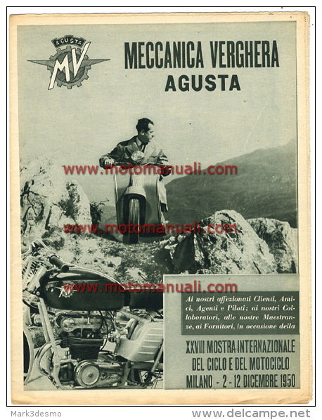 MV Agusta Moto Rivista Aziendale Per Concessionari 1950 Depliant Originale Genuine Factory Brochure Prospekt - Motori