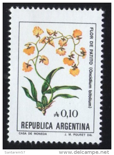 Argentine 1985 Avec Gomme Stamp Fleurs Flowers Gomesa Bifolia Syn. Oncidium Bifolium - Unused Stamps
