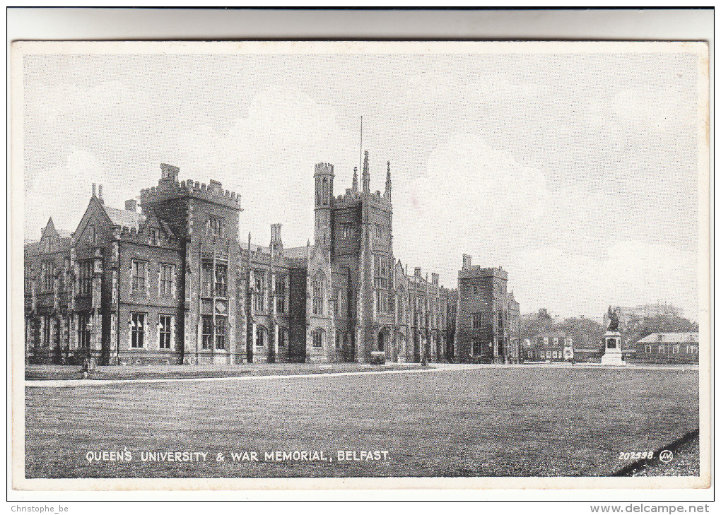 Old Postcard, Belfast,  Queens University & War Memorial (pk14779) - Antrim